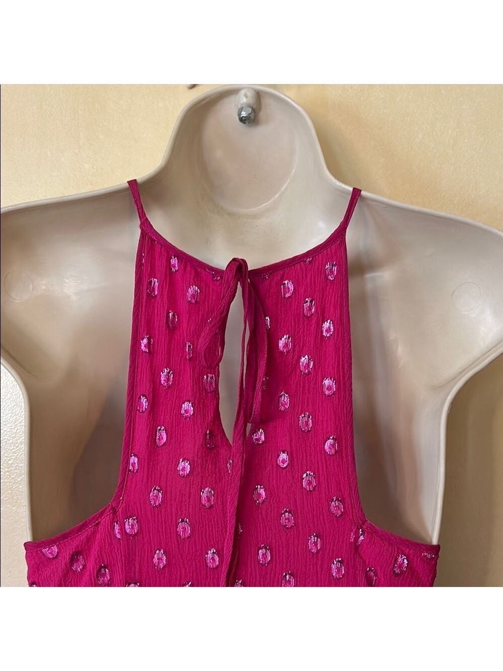 Ella Moss Fuchsia Silk Sparkly Sundress size S - Picture 8 of 13